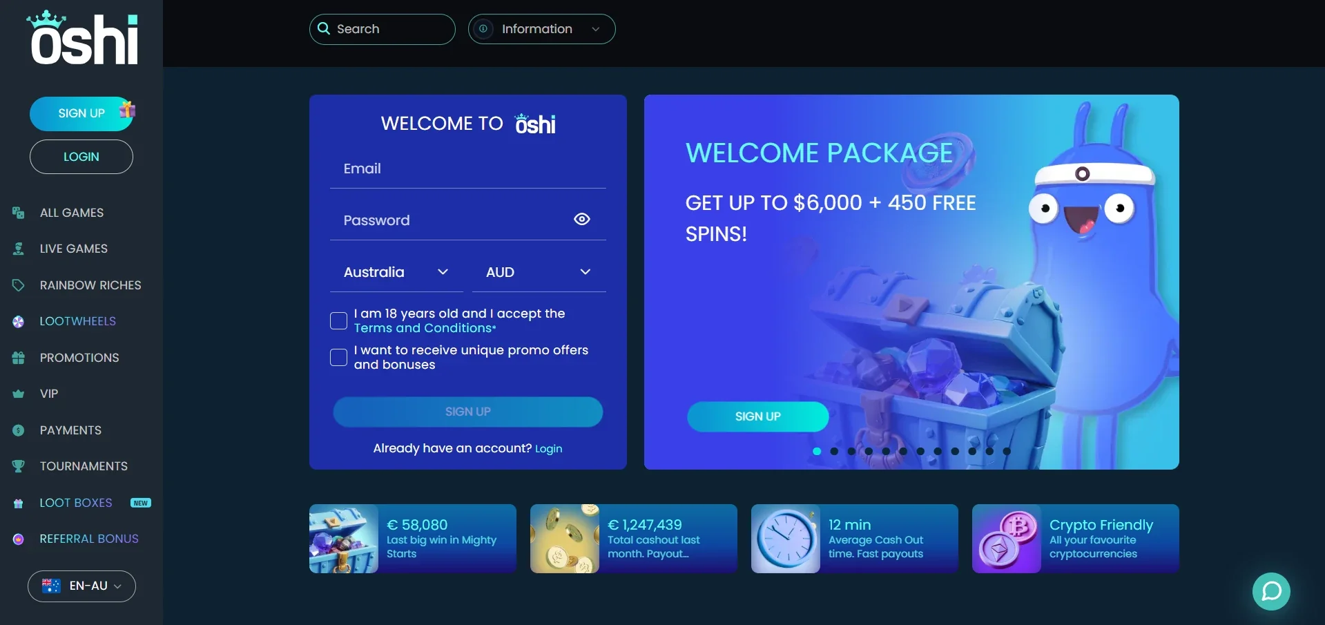 Can You Get Oshi Casino Free Bets? An Australian Player’s Review